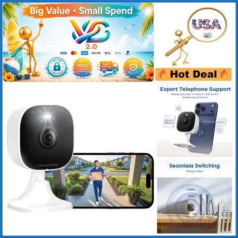 4MP Wi-Fi Indoor Outdoor Security Camera with Audio Night Vision