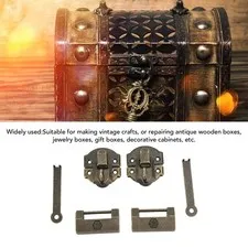 Retro Buckle Lock Zinc Alloy Decorative Padlock with Screw Key for Jewelry Box