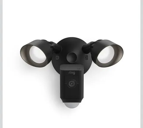 Ring Floodlight Cam Plus Outdoor Wired 1080p Surveillance Camera- Black