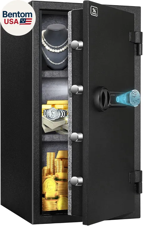 Biometric Fingerprint Fireproof Safe for Home Office, 3.47 Cu Ft Solid Steel Sec