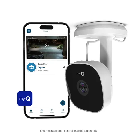 myQ Smart Garage Security Camera – Night Vision, Magnetic, Wi-Fi, Two-Way Audio