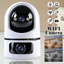 2K Dual Lens 6MP WiFi Security Camera Zoom Home Night Vision PTZ FUD Audio Cam