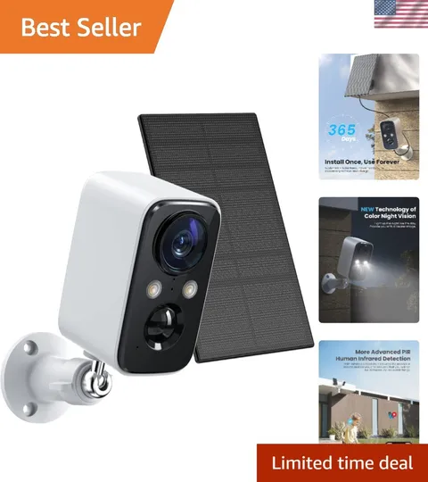 Battery-Powered Outdoor Camera with 2K Resolution & Real-Time Alerts