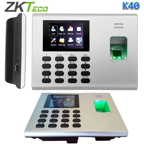 ZKteco K40 Fingerprint Time Attendance System  Biometric DC12V 1.5A W/Battery