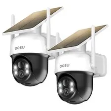 AOSU AOSUC9C 2K Solar Security Camera with 4 Spotlight, Wireless Outdoor Camera,