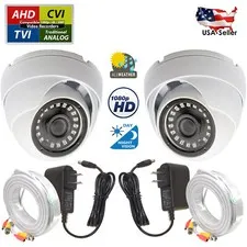 Evertech 2pcs 1080p CCTV Security Camera 2x 50ft Cable 2x Power Adapter
