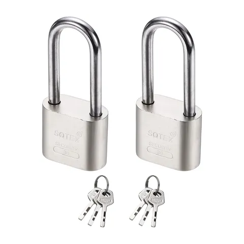 2Pcs 68 x 30 mm Heavy Duty Lock Alloy Steel High Security Padlock with 6 Keys