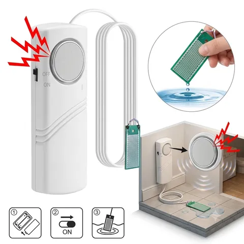 Water Leak Detector Sensor Sound Alarm Overflow Level Home Security Protection 