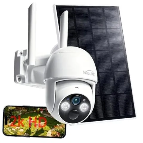 2K Solar Security Cameras Wireless Outdoor, 2.4Ghz WiFi Battery Camera, 355°