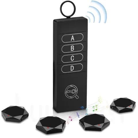 Key Finder 1 Transmitter 4 Receivers, 80dB+ Wireless Item Locator 164ft Range...