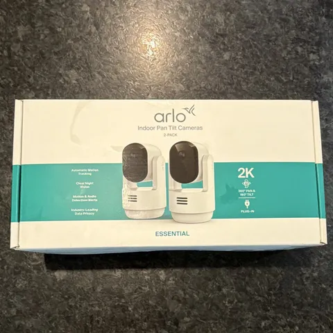 Arlo 2 Pack Pan Tilt Indoor Security Camera 2k Brand New Genuine