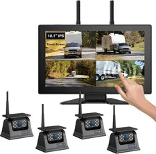 4 Magnetic Solar Wireless Backup Camera HD 1080P 10.1" 1 Min Magnetic Easy Insta