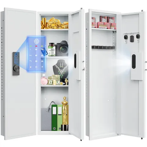 53'' Wall Gun Safe with Dual Alarm System and Gun Rack,