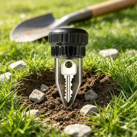 Realistic Sprinkler Key Lock Box Hidden Spare Key Holder for Yard