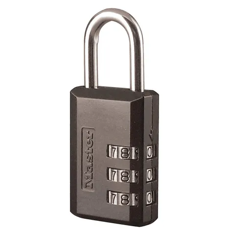 MASTER LOCK 647D Luggage Padlock,1 4/5 in,Rectangle,Black 4FG16