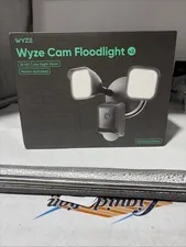 WYZE Wired Outdoor Wi-Fi Floodlight v2 Home Security Camera 2K Video BLACK