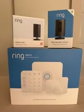 Ring Alarm 5-Piece Security Kit (2nd Gen) + Stick up Cam battery & indoor Cam.