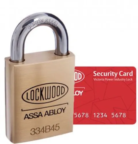 Lockwood 334BP12/119MT5 Padlock Keyed to VPIL-Power Industry (VIC) Master Key-