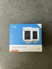 Ring Spotlight Cam + Battery White 2 Pack | Smart Security Video Camera