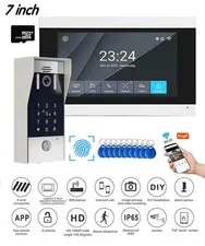 New 5in1 Fingerprint Unlock Tuya Smart 1080P 7inch LCD Wifi Video Intercom