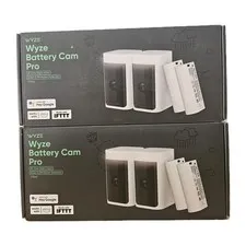 x2 Wyze Battery Cam Pro 2pk WYZECOP-RB2PK Wireless 2k HD Color Night Spotlight