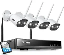 ZOSI 8CH NVR WIFI 3MP IP Security Camera System CCTV  1TB 100ft Night Vision