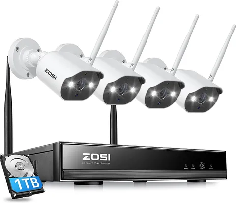 ZOSI 8CH NVR WIFI 3MP IP Security Camera System CCTV  1TB 100ft Night Vision