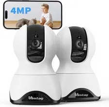 VIMTAG 2.5K Pan/Tilt Security Camera Indoor WiFi Pet Baby Monitor 360 View Night