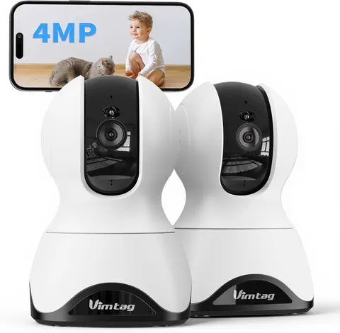 VIMTAG 2.5K Pan/Tilt Security Camera Indoor WiFi Pet Baby Monitor 360 View Night