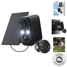 Outdoor Solar Powered Security Camera - Motion Sensor and Floodlight Included