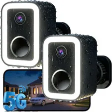 【2 Pack】Security Cameras Wireless Outdoor, Color Night Vision Even in the Dark,