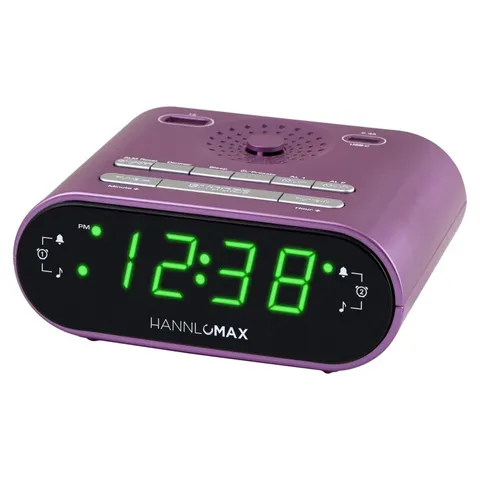 HANNLOMAX HX-158CR Alarm Clock Radio, FM Radio, 0.7" LED Display, 1 USB Port ...