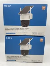 AOSU SolarCam D1 Classic Wi-Fi Security Camera - Panoramic & Night Vision QTY=2