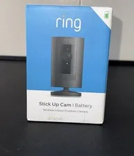 Ring Stick Up Cam Battery - Indoor/Outdoor Smart Security Camera, Black New*