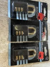 Lot of 3 Master Lock-Set Your Combination-647D Padlocks Vintage New Old Stock