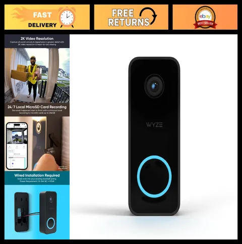 Wired Doorbell Camera 2K HD - Smart Home Security, Easy Installation, Existing W