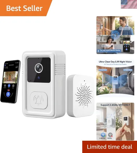 Wireless Video Doorbell with 2-Way Audio & HD Night Vision for Ultimate Security