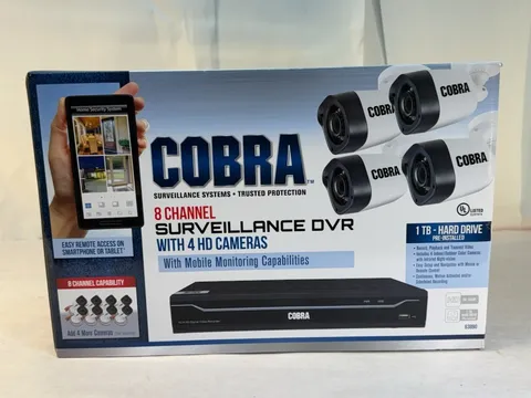 Cobra 63890 8-Channel Security Camera System with 4 HD Cameras