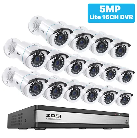 ZOSI 16 channel 1080P Outdoor Home CCTV Security Camera System 80ft Night Vision