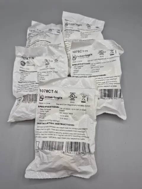 (5)  Interlogix 1078CT-N Res & Com Magnetically Actuated Switch Free Shipping 