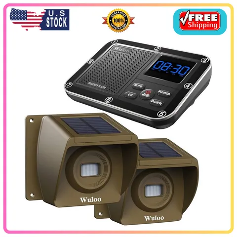 Solar Wireless Driveway Alarm 1800ft Outdoor Motion Sensor Alert System