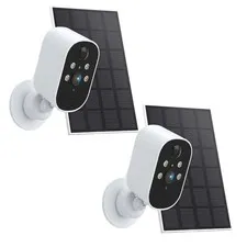 Solar Outdoor 3MP WiFi Camera Night Vision 2-Way Audio IP65 Waterproof Battery