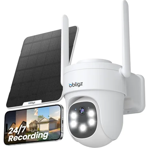 AOV Security Camera Wireless Outdoor with 6W Solar Panel,24/7 Recording Camer...