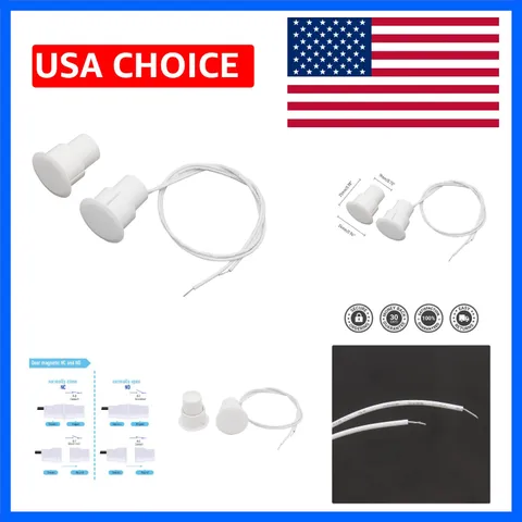 Recessed Wired Security Window Door Contact Sensor, Normally Open NO, Door Al...