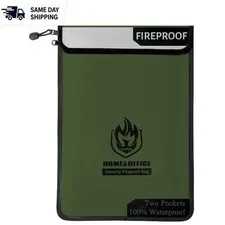 2000℉ Fireproof & Waterproof Document Bag - Two-Pocket Organizer for Valuables