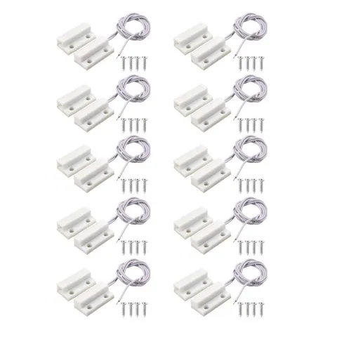 MC-38 Surface Mount Wired NC Door Sensor Alarm Magnetic Reed Switch White 10 ...