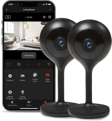 Look 1080P Indoor Camera, Full HD Wi-Fi & Motion Detection, 2-Pack | 2-Way Audio