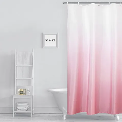 Pink Ombre Shower Curtain Set for Bathroom, 36" W X 72" L | Polyester Waterproof