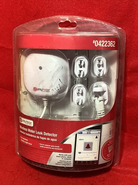 New Utilitech Wireless Water Leak Detector Flood Sensor 0422362 Sealed Old Stock