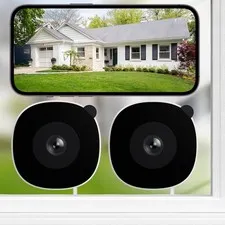 2K Indoor/Outdoor Window Security Camera, 105° Wide Angle, Color Night Vision, 2